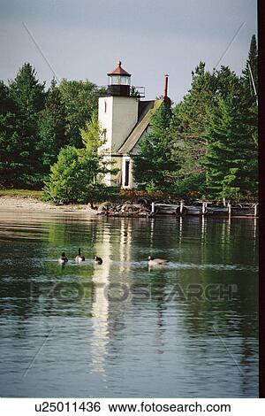 Stock Photograph - lighthouse located at Mendota, Michigan, United States. Fotosearch
