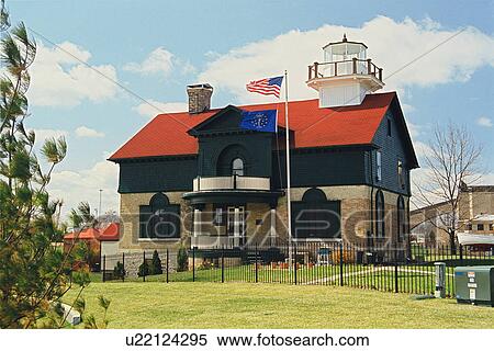 Stock Photography - lighthouse located at MichiganCityOld, Indiana, United States. Fotosearch