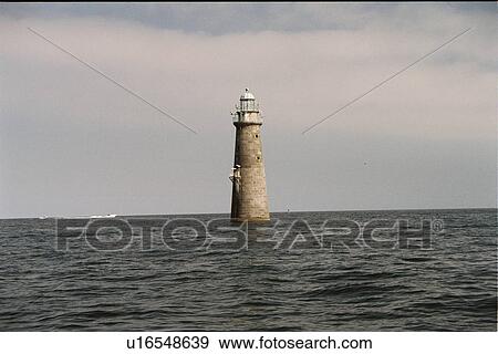 Stock Photo - lighthouse located at MinotsLedge, Massachusetts, United States. Fotosearch