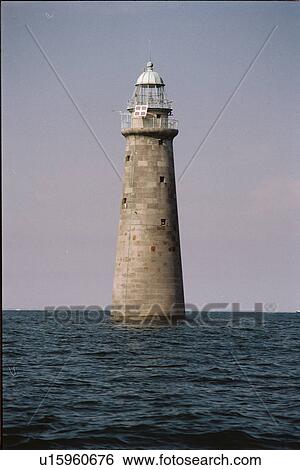 Stock Photograph - lighthouse located at MinotsLedge, Massachusetts, United States. Fotosearch