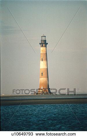Stock Image - lighthouse located at Morris Island, South Carolina. Fotosearch
