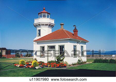 Stock Image - lighthouse located at Mukilteo, Washington. Fotosearch