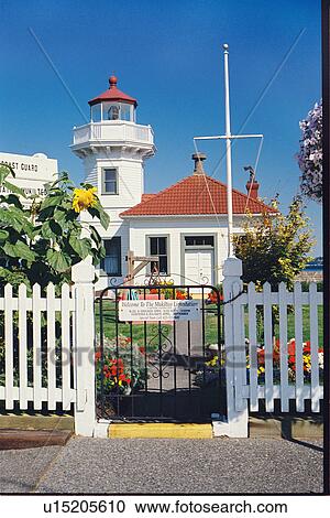 Stock Image - lighthouse located at Mukilteo, Washington. Fotosearch