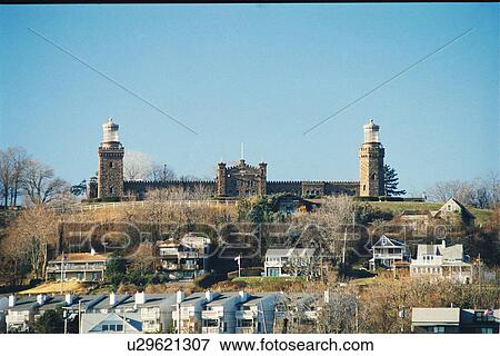 Stock Photo - lighthouse located at Navasink, New Jersey, United States. Fotosearch