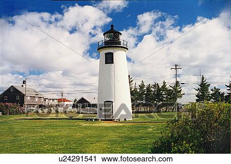 Stock Image - lighthouse located at NewburyPortHrbr, Massachusetts, United States. Fotosearch