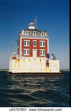 Stock Image - lighthouse located at NewLondonLdg, Conneticut, United States. Fotosearch
