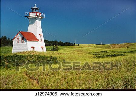 Stock Photography - lighthouse located at NewLondonRearRng, PEI. Fotosearch