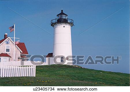 lighthouse located at Nobska Point, Massachusetts, United States View Large Photo Image Picture - lighthouse located at Nobska Point, Massachusetts, United States. Fotosearch