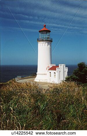 Stock Image - lighthouse located at NorthHead, Washington. Fotosearch