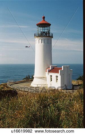 Stock Image - lighthouse located at NorthHead, Washington. Fotosearch