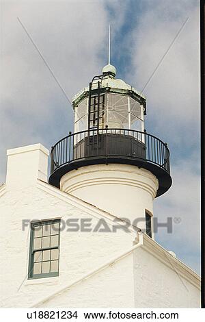 Picture - lighthouse located at Old Point Loma, California, United States. Fotosearch