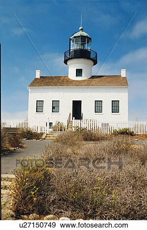 lighthouse located at Old Point Loma, California, United States View Large Photo Image Stock Photo - lighthouse located at Old Point Loma, California, United States. Fotosearch
