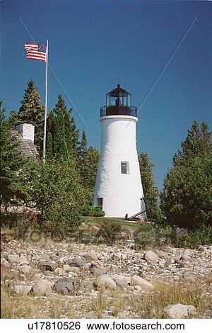 lighthouse located at OldPresqueIsle, Michigan, United States View Large Photo Image Stock Photograph - lighthouse located at OldPresqueIsle, Michigan, United States. Fotosearch