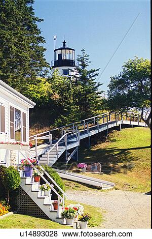lighthouse located at OwlsHead, Maine, United States View Large Photo Image Stock Photo - lighthouse located at OwlsHead, Maine, United States. Fotosearch