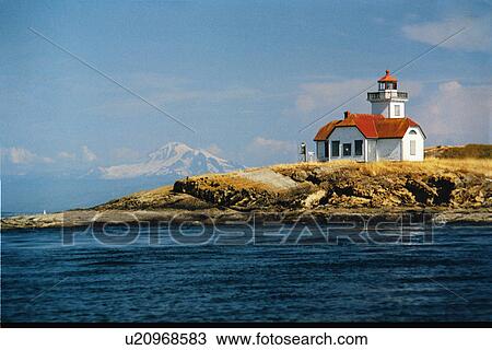 Stock Image - lighthouse located at Patos Island, Washington. Fotosearch