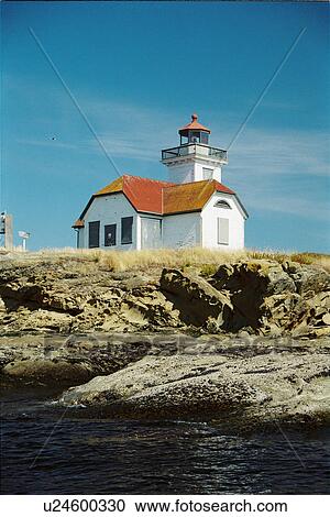 Stock Image - lighthouse located at Patos Island, Washington. Fotosearch