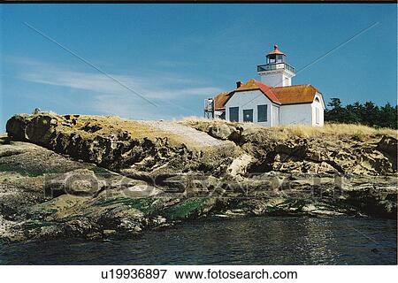 Stock Photo - lighthouse located at Patos Island, Washington. Fotosearch