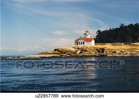 Stock Photo - lighthouse located at Patos Island, Washington. Fotosearch