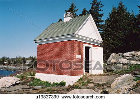 Stock Photo - lighthouse located at Pemaquid Point, Maine, United States. Fotosearch