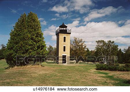 Picture - lighthouse located at PeninsulaPt, Michigan, United States. Fotosearch