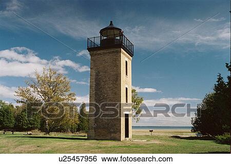 Stock Photograph - lighthouse located at PeninsulaPt, Michigan, United States. Fotosearch