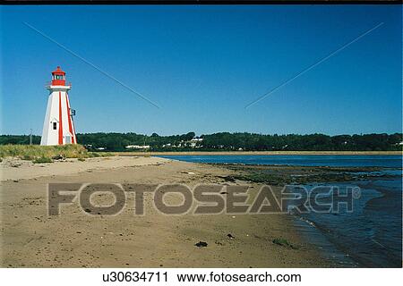 Stock Image - lighthouse located at PictouBar, Nova Scotia. Fotosearch