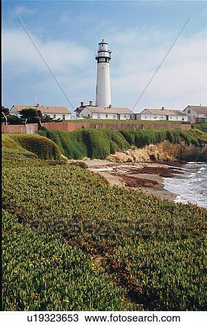 Stock Image - lighthouse located at Pidgeon Point, California, United States. Fotosearch