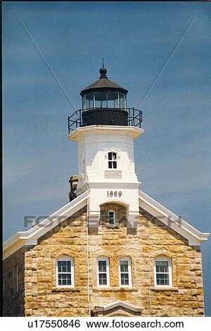 Stock Photograph - lighthouse located at Plum Island, New York, United States. Fotosearch