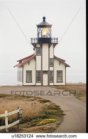 Picture - lighthouse located at Point Cabrillo, California, United States. Fotosearch