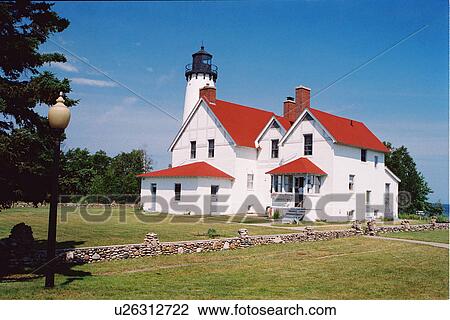 lighthouse located at Point Iroquois, Michigan, United States View Large Photo Image Stock Image - lighthouse located at Point Iroquois, Michigan, United States. Fotosearch