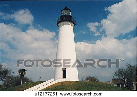 Stock Image - lighthouse located at Point Isabel, Texas. Fotosearch