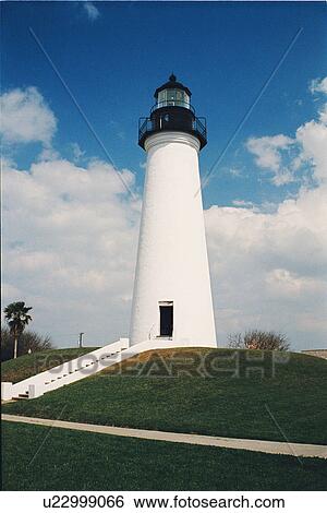 Stock Photograph - lighthouse located at Point Isabel, Texas. Fotosearch