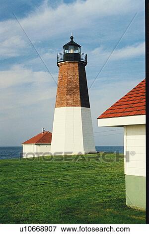 Stock Photo - lighthouse located at Point Judith, Rhode Island, United States. Fotosearch