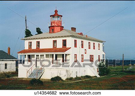 Stock Image - lighthouse located at Point Lookout, Maryland, United States. Fotosearch