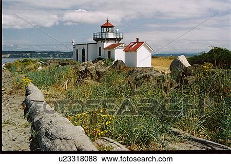 lighthouse located at Point No Point, Washington View Large Photo Image Stock Photo - lighthouse located at Point No Point, Washington. Fotosearch