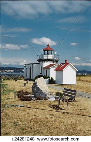 lighthouse located at Point No Point, Washington View Large Photo Image Stock Photo - lighthouse located at Point No Point, Washington. Fotosearch