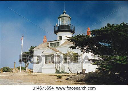 Picture - lighthouse located at Point Pinos, California, United States. Fotosearch