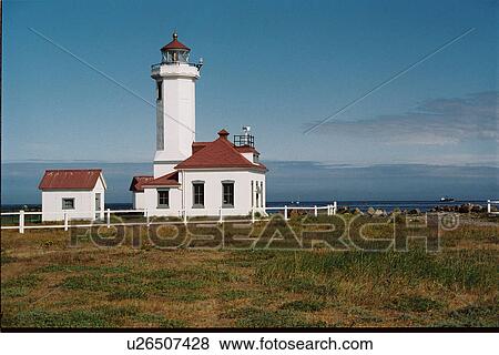 Stock Photo - lighthouse located at Point Wilson, Washington. Fotosearch