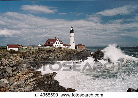 lighthouse located at PortlandHead, Maine, United States View Large Photo Image Stock Image - lighthouse located at PortlandHead, Maine, United States. Fotosearch