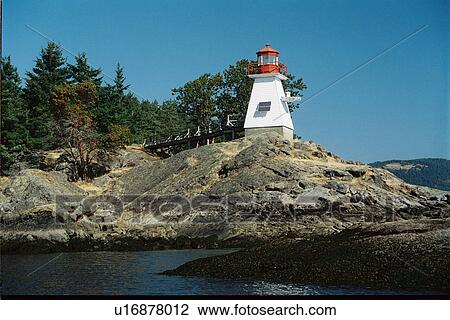 Stock Image - lighthouse located at Portlock Point, British Columbia, Canada. Fotosearch