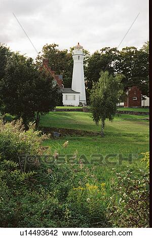 Stock Image - lighthouse located at PortSanilac, Michigan, United States. Fotosearch