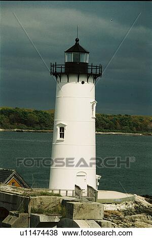 Stock Photo - lighthouse located at Portsmouth Harbor, New Hampshire, United States. Fotosearch