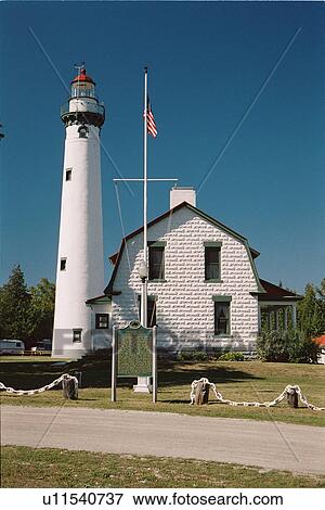 lighthouse located at PresqueIsle, Michigan, United States View Large Photo Image Stock Photo - lighthouse located at PresqueIsle, Michigan, United States. Fotosearch