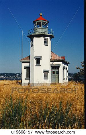 Stock Photo - lighthouse located at PtRobinson, Washington. Fotosearch