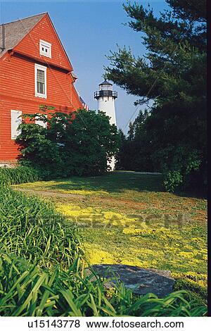 lighthouse located at Rock Island, New York, United States View Large Photo Image Stock Photo - lighthouse located at Rock Island, New York, United States. Fotosearch