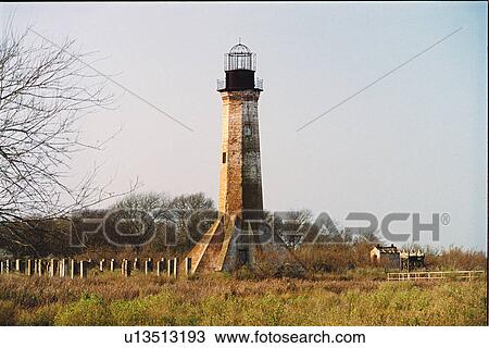 Stock Image - lighthouse located at Sabine Pass, Louisiana, United States. Fotosearch