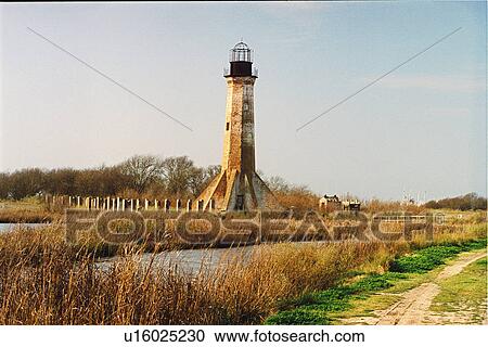 Stock Image - lighthouse located at Sabine Pass, Louisiana, United States. Fotosearch