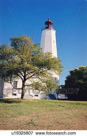 Stock Photo - lighthouse located at SandyHook, New Jersey, United States. Fotosearch