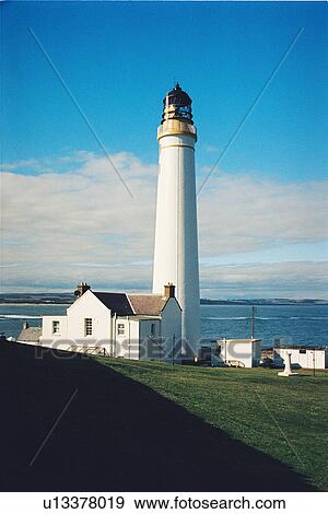 Stock Photo - lighthouse located at ScurdieNess, Scotland. Fotosearch