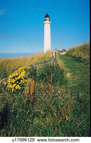 Stock Photo - lighthouse located at ScurdieNess, Scotland. Fotosearch